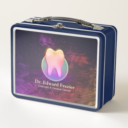 Professional Dentist Dental Clinic Rose Gold Tooth Metal Lunch Box