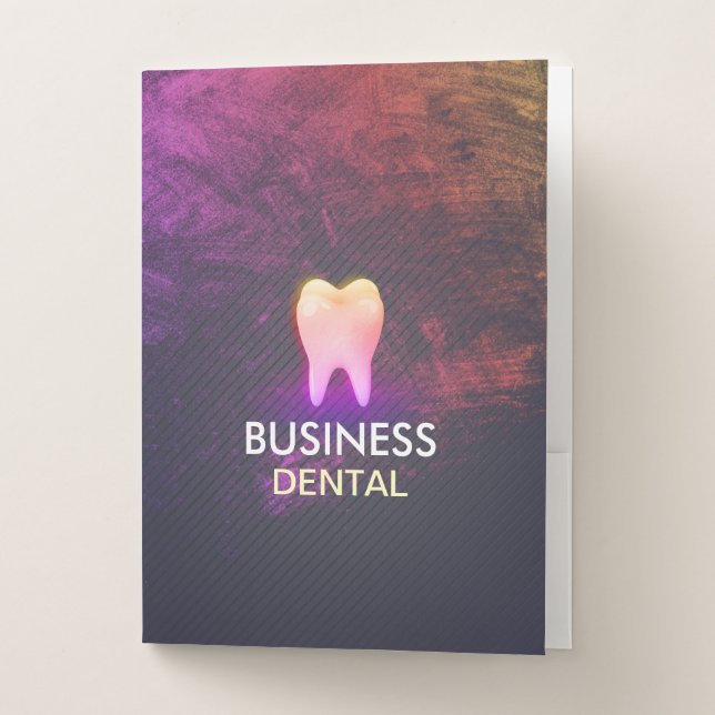 Professional Dentist Dental Clinic Rose Gold Tooth Pocket Folder (Front)
