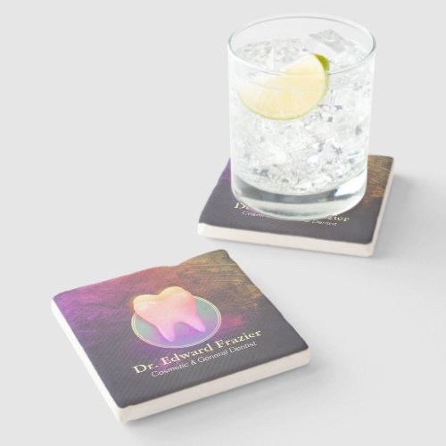 Professional Dentist Dental Clinic Rose Gold Tooth Stone Coaster