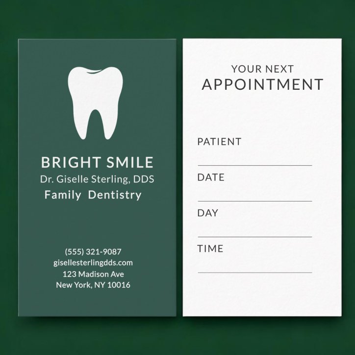 Professional Dentist Dental Green Appointment Business Card