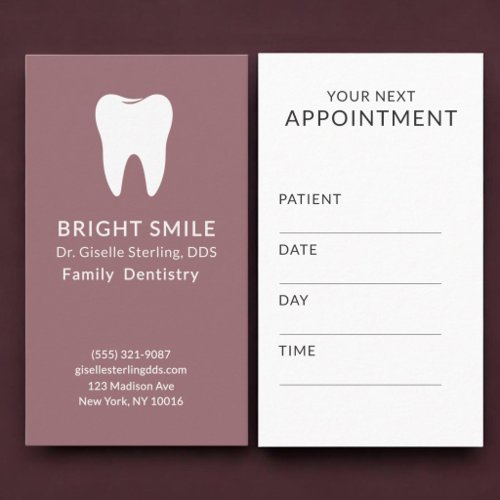 Professional Dentist Dental Pink Appointment Card