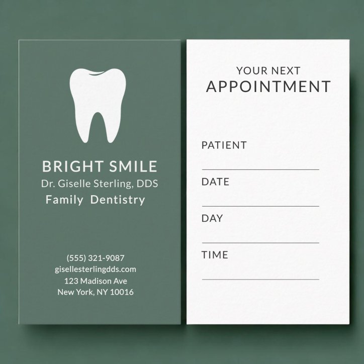Professional Dentist Dental Sage Green Appointment Business Card