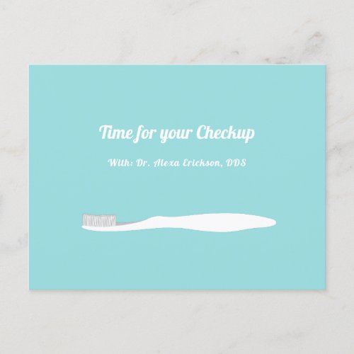 Professional Dentist Dental Toothbrush Appointment Postcard
