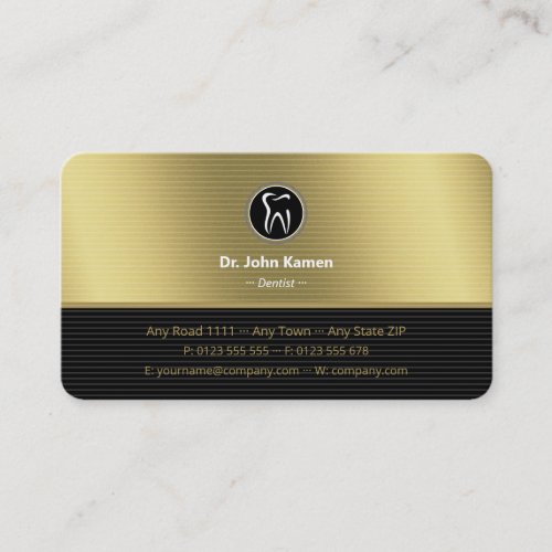 Professional Dentist   Gold Black Business Card