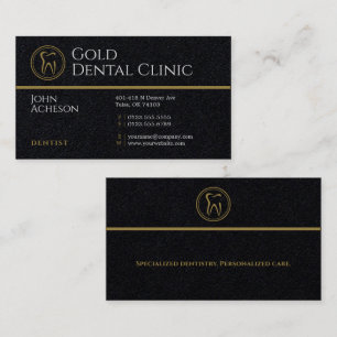 Professional Dentist Gold Dental Clinic Business Card