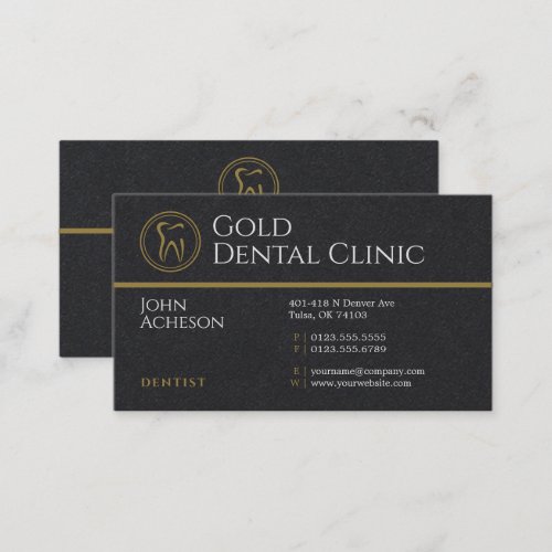 Professional Dentist   Gold Dental Clinic Business Card