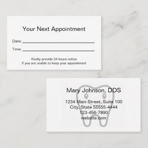 Professional Dentist Office Next Appointment Card