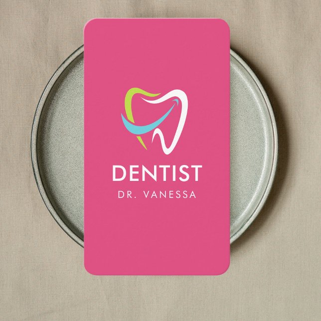 Professional Dentist Tooth Logo Dental Qr Code Business Card (Creator Uploaded)