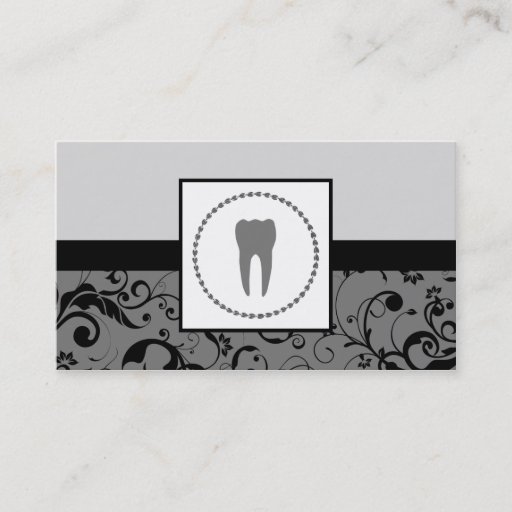 Customizable professional dentistry : damask tooth business cards