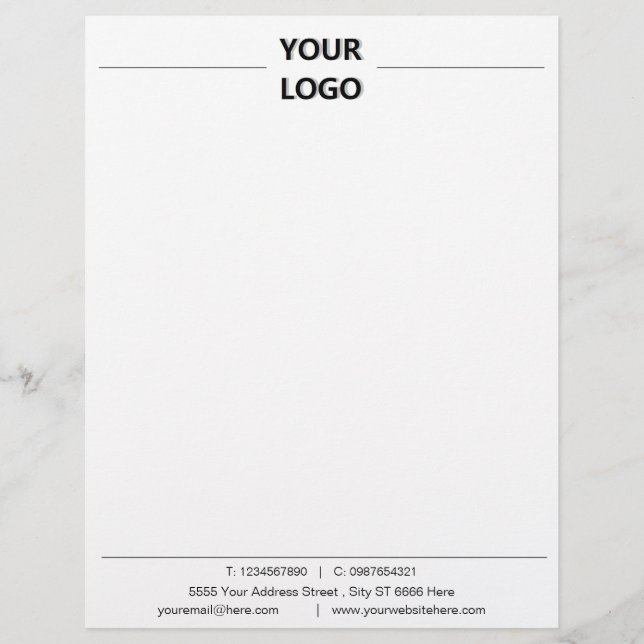 Professional Design Business Letterhead with Logo (Front)