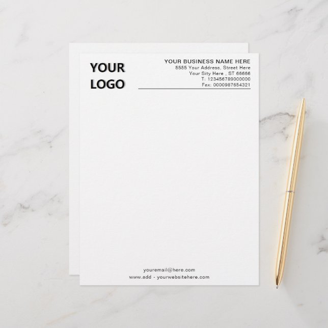 Professional Design Business Logo Info Letterhead (Front/Back In Situ)