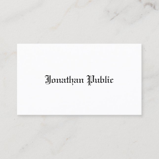 Professional Design Classic Nostalgic Look Plain Business Card (Front)