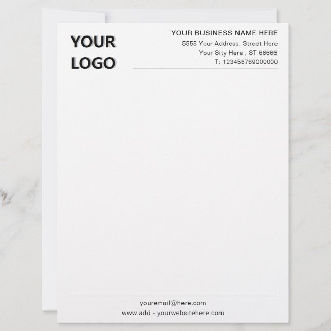 Professional Design Custom Business Letterhead (Front)