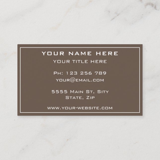 Professional Design Custom Colors Business Card (Back)