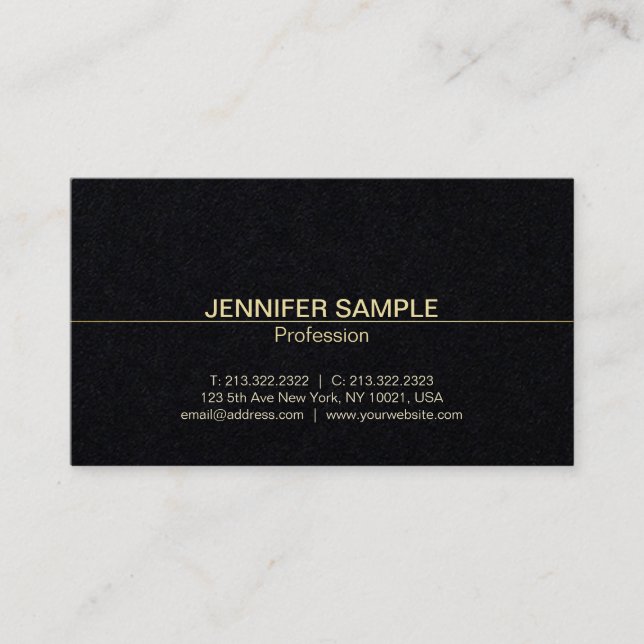 Professional Design Elegant Black Gold Luxury Business Card (Front)