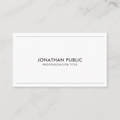 Professional Design Elegant Modern Clean Plain Business Card