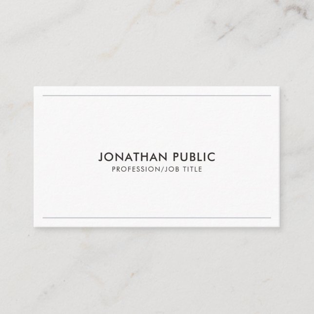 Professional Design Elegant Modern Clean Plain Business Card (Front)