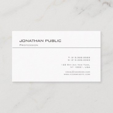 Professional Design Minimalistic Chic Plain Trendy Business Card