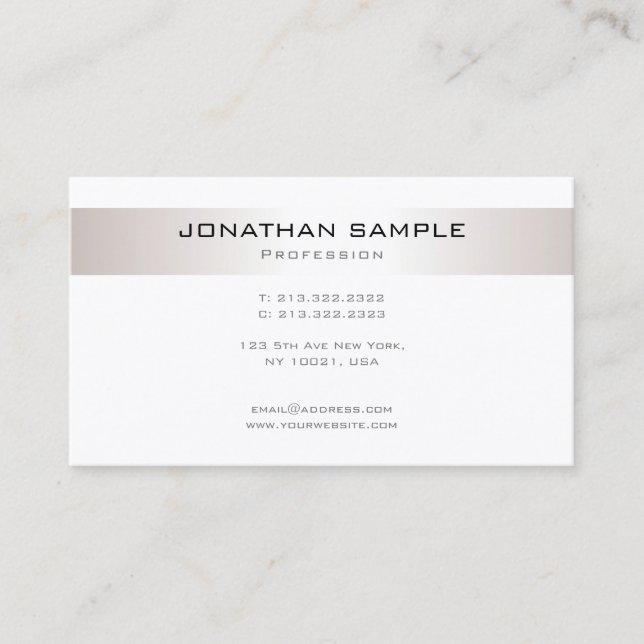 Professional Design Modern Chic Minimalistic Plain Business Card (Front)
