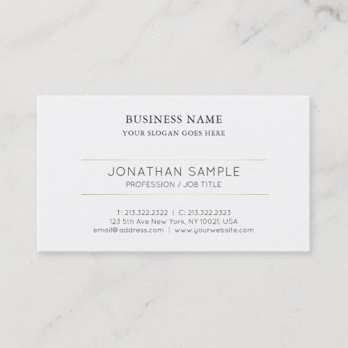 Professional Design Modern Stylish Clean Plain Business Card