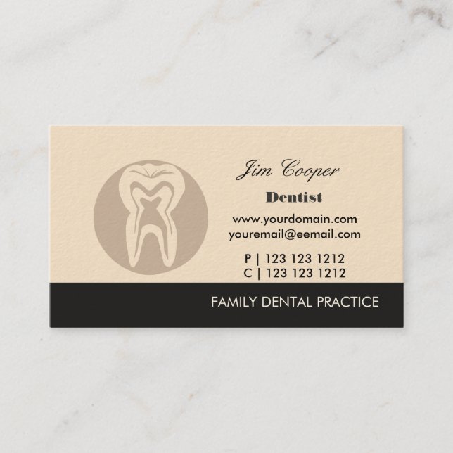 Professional Design Tooth Medical Surgeon Dentist Business Card (Front)