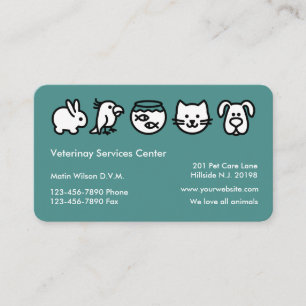 Professional Design Veterinarian Business Cards