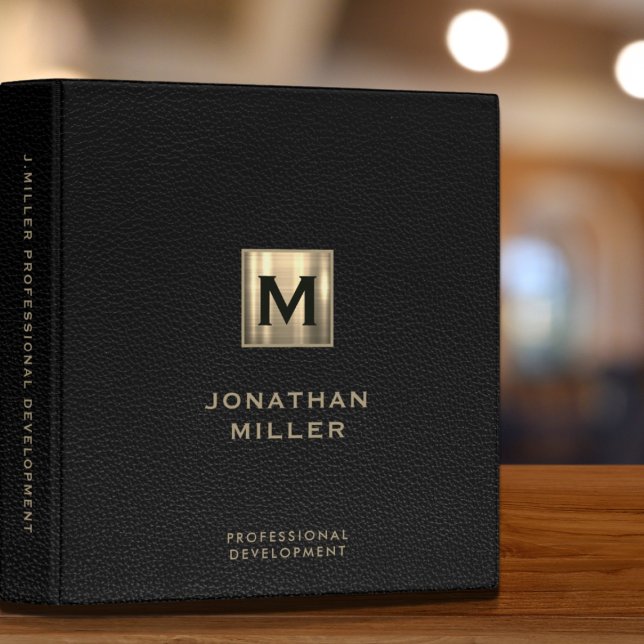 Professional Development Black Leather Print 3 Ring Binder (Creator Uploaded)