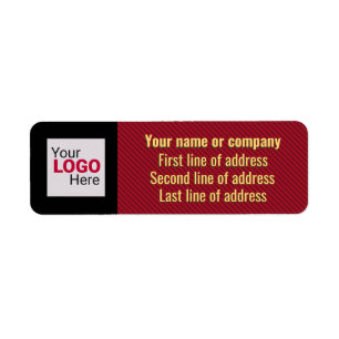 Professional Diagonal Stripe: Red, Black & Gold Label