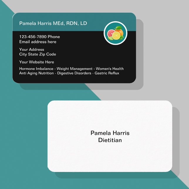 Professional Dietitian Design Business Card (Creator Uploaded)