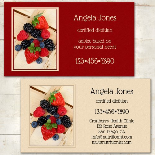 Professional Dietitian Nutritionist Business Card