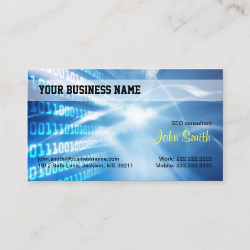 Customizable Blue Digital Hi-tech Business Card