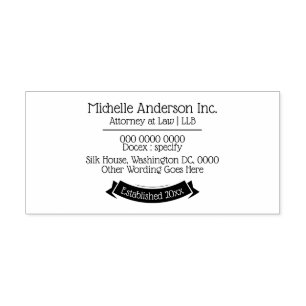 Professional DIY business name address banner Self-inking Stamp