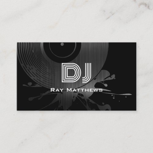 Professional DJ Music Producer Black and White Business Card