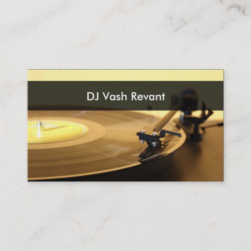 Professional DJ Vintage Turntable Business Card