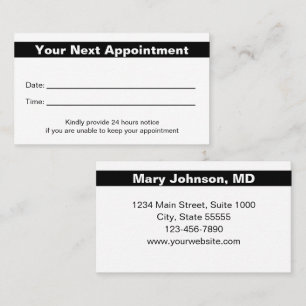 Professional Doctor Appointment Reminder Card