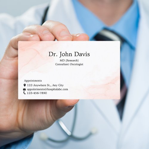 Professional Doctor Blush Pink Personalized Business Card