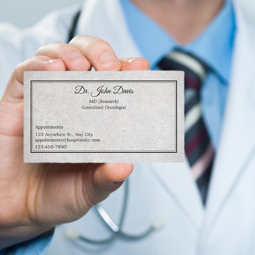 Professional Doctor Grey Black Personalized Business Card