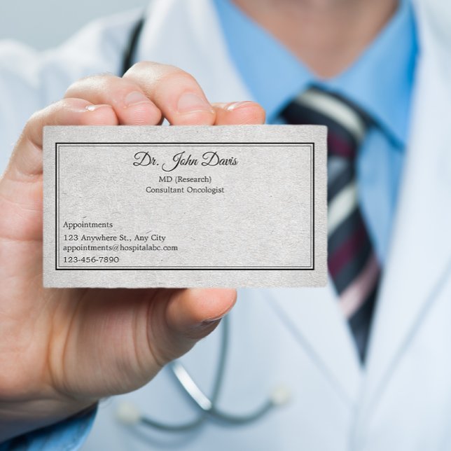 Professional Doctor Grey Black Personalized Business Card (Creator Uploaded)
