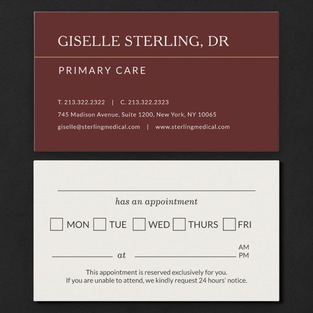 Professional Doctor Office Appointment Reminder Card (Creator Uploaded)