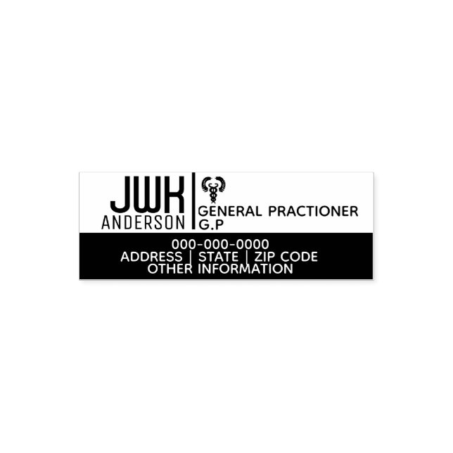 Professional Doctors healthcare DIY caduceus black Self-inking Stamp (Design)