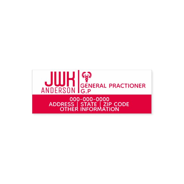 Professional Doctors healthcare DIY caduceus Self-inking Stamp (Design)