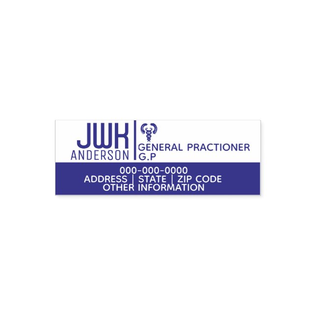 Professional Doctors healthcare DIY logo caduceus Self-inking Stamp (Design)