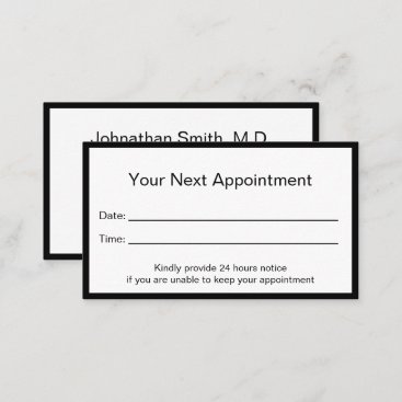 Professional Doctor's Office Appointment Card