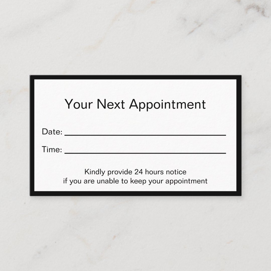 Professional Doctor's Office Appointment Card | Zazzle