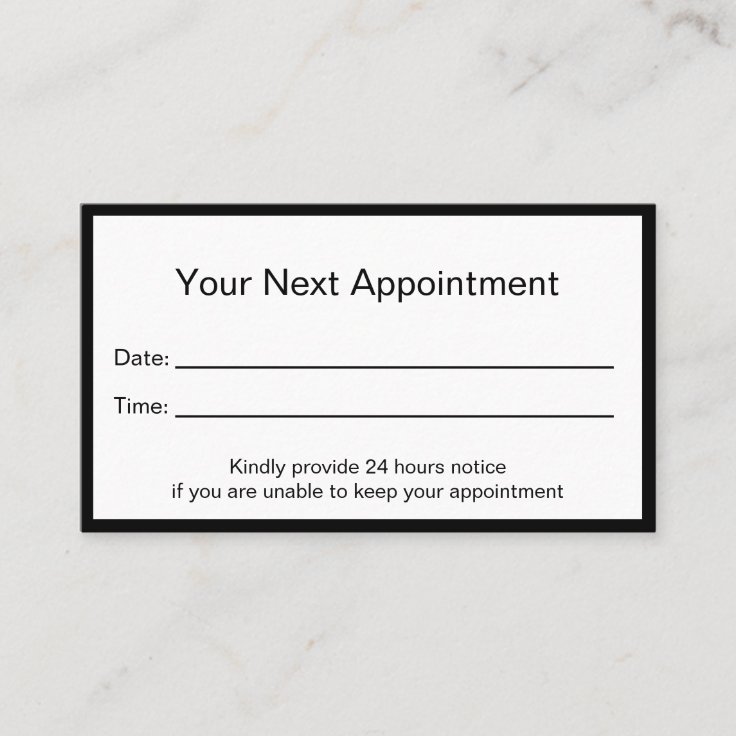 Professional Doctor's Office Appointment Card | Zazzle