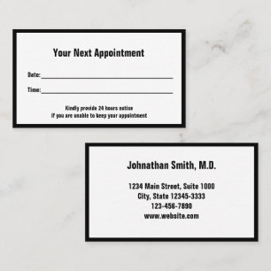 Professional Doctor's Office Template Appointment Card
