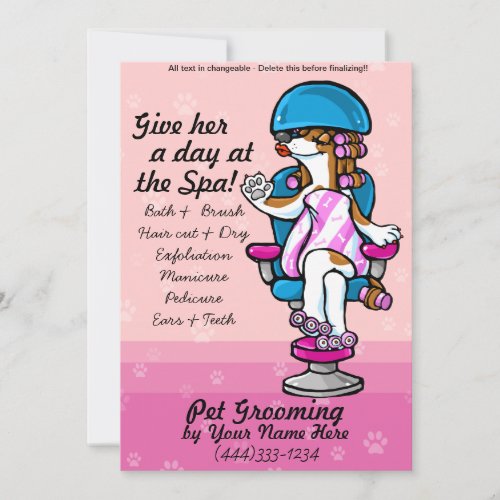 Professional dog grooming advertising cards
