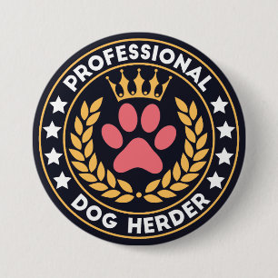 Professional dog herder button