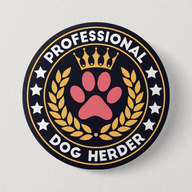 Professional dog herder button (Front)