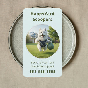 Professional Dog Poop Scooper Pet Waste Cleanup Business Card